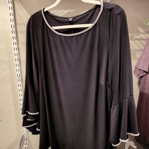 Roz & Ali 2X Black Top with Rinestone edging